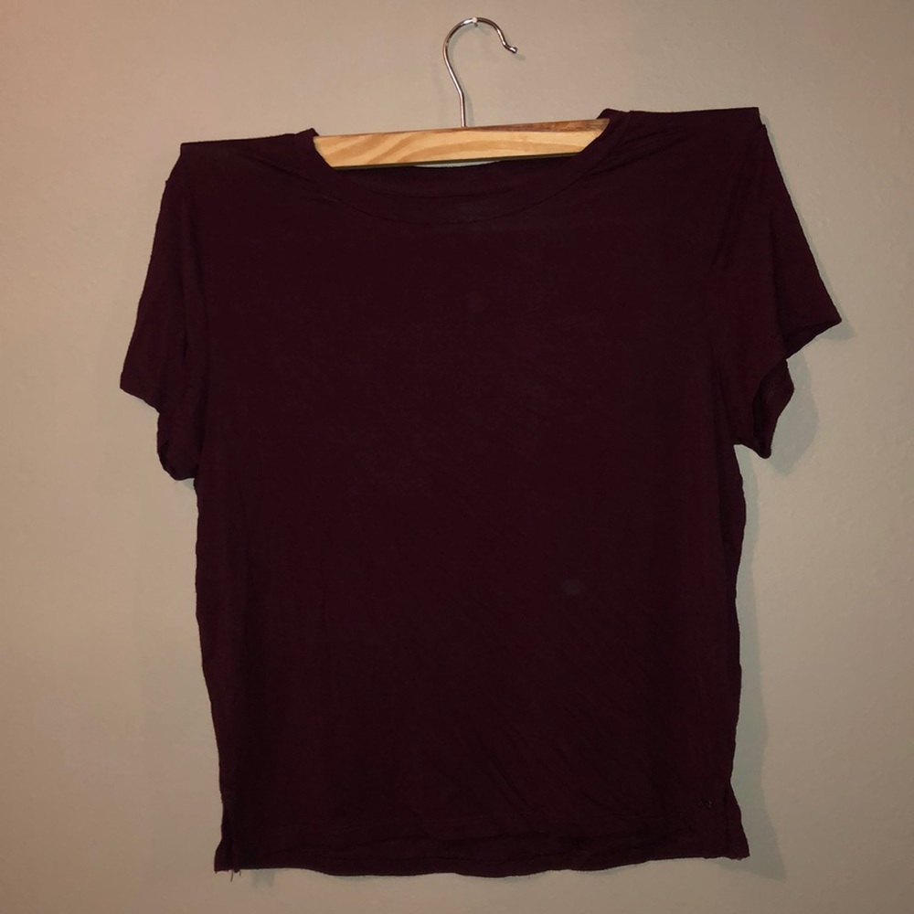 American Eagle Maroon Super Soft Crop Top